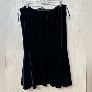 Alex Evenings Velvet Skirt 2X Flared Side Hem Elastic Waist